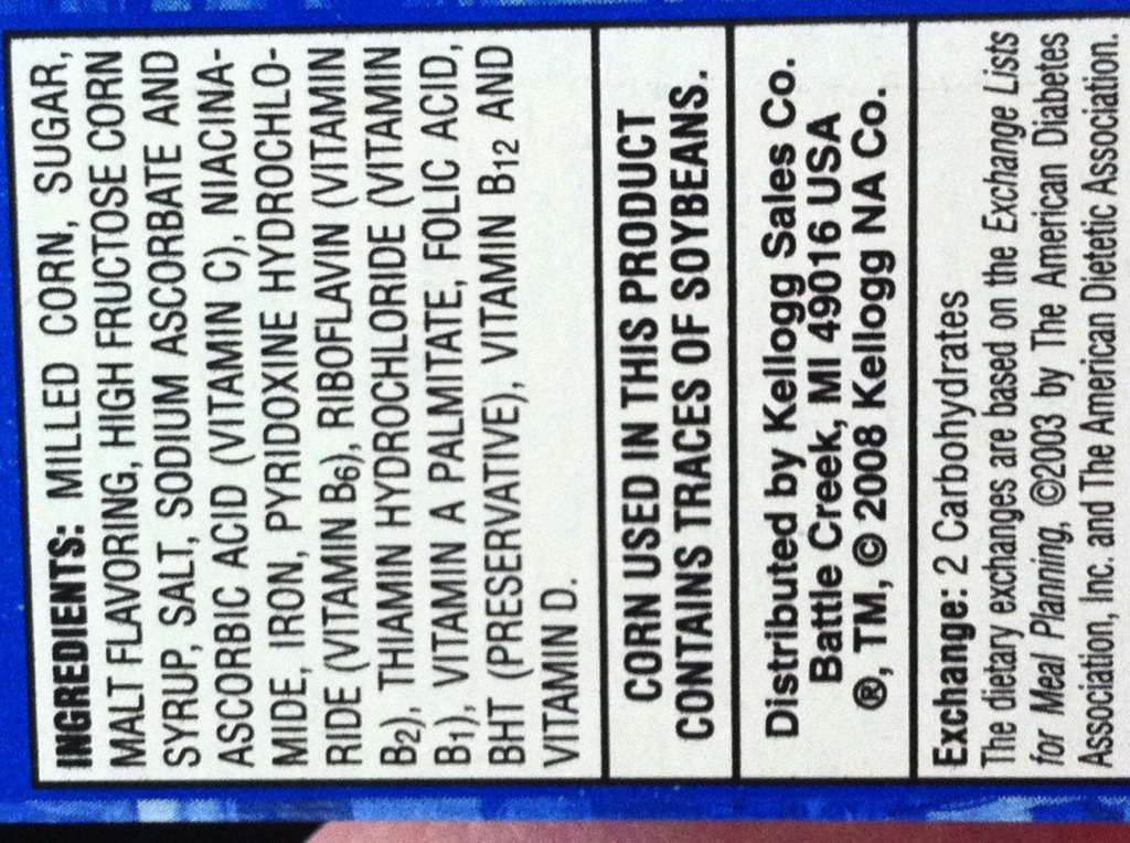 Kellogg S Frosted Flakes Nutrition Facts Bios Pics