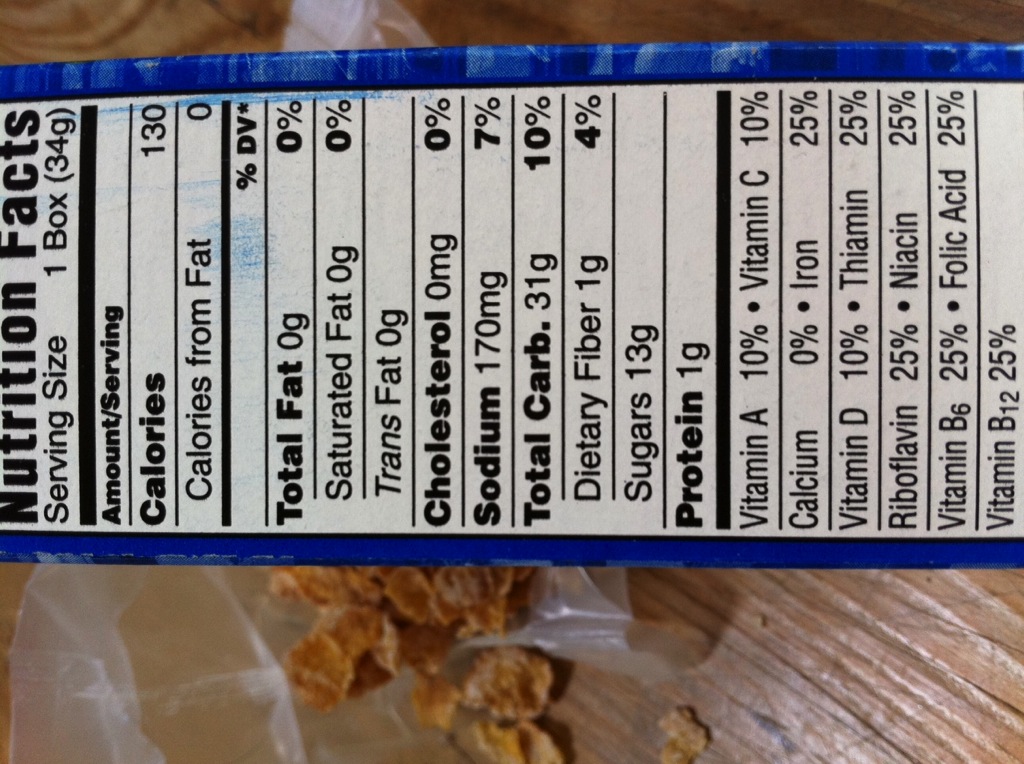 Kellogg S Frosted Flakes Nutrition Facts Label Bios Pics