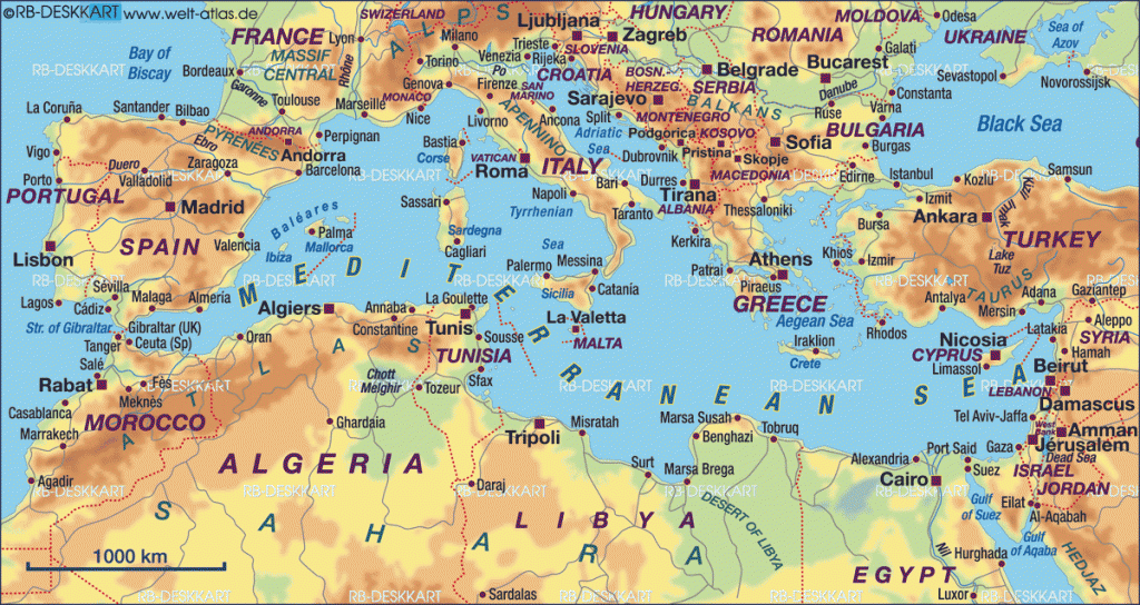 Map Of The Mediterranean 