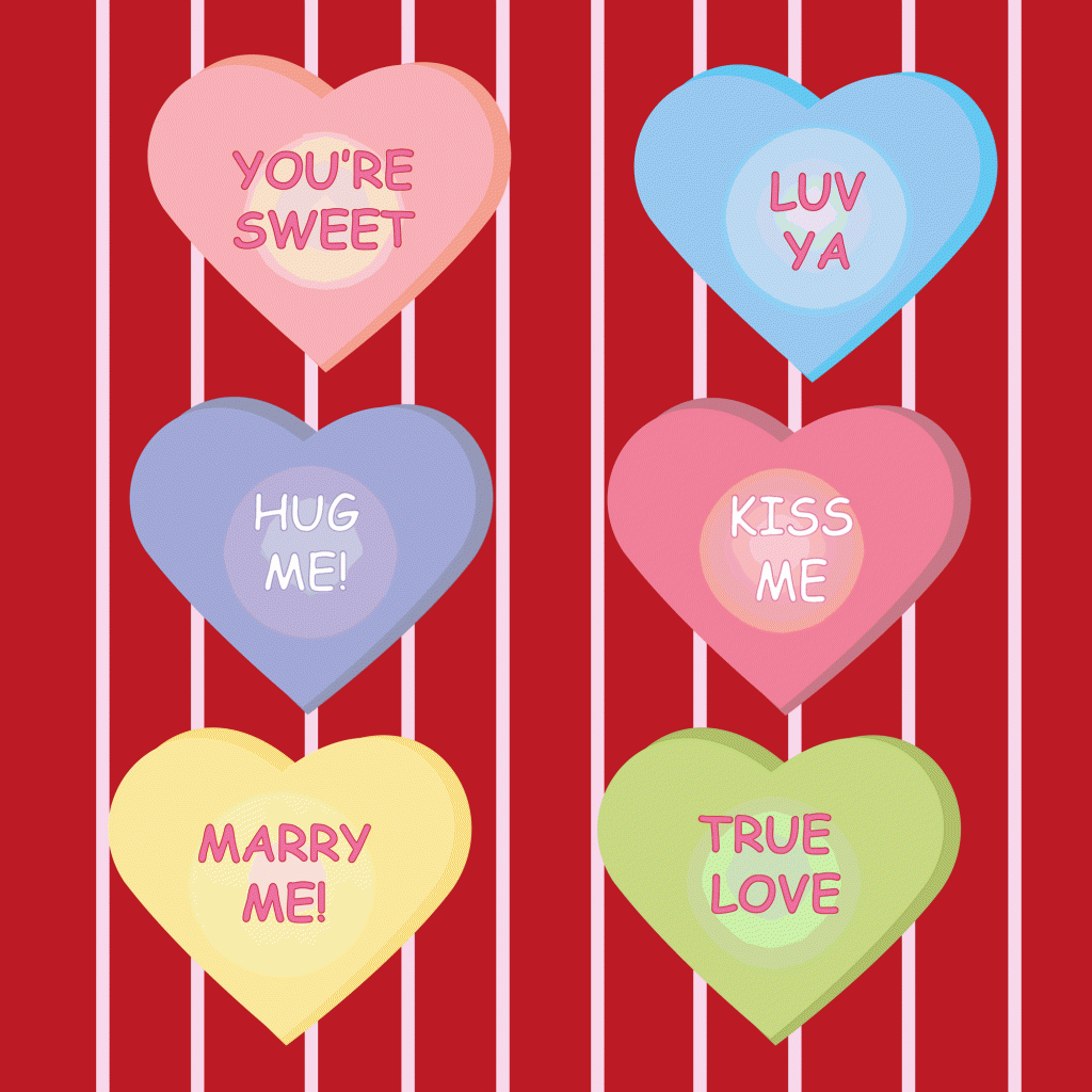 Valentines Day Candy Hearts Svg - Funny Conversation Hearts