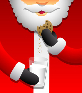 Santa eating cookies