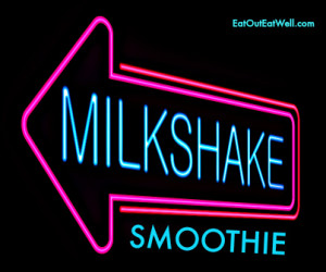 Illustration depicting an illuminated neon milkshake sign.